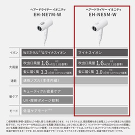 Panasonic EH-NE5M-W Dryer, Negative Ion, Quick Drying, Large Airflow, Warm White