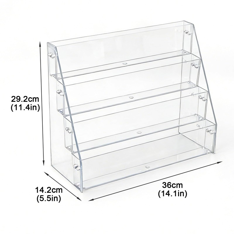 4 Tier Acrylic Button Pins Organizer Stand for Badge Display,
