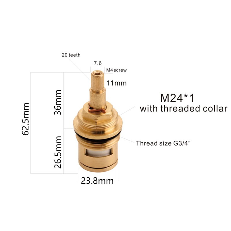 Bathroom Basin Valve,2 Pcs 3/4 Tap Glands Ceramic Mixer Hot