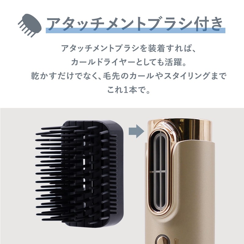 VenusiS World VDS-7100W Stick Dryer, Black/Gold, Lightweight, 15.2 oz (450