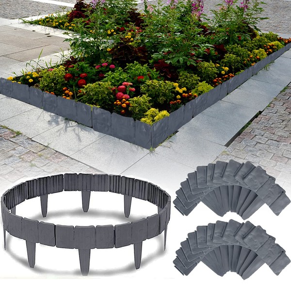 Garden Edging Border,25ft Plastic Landscape Edging,Garden Edging for Landscaping,Flower Bed