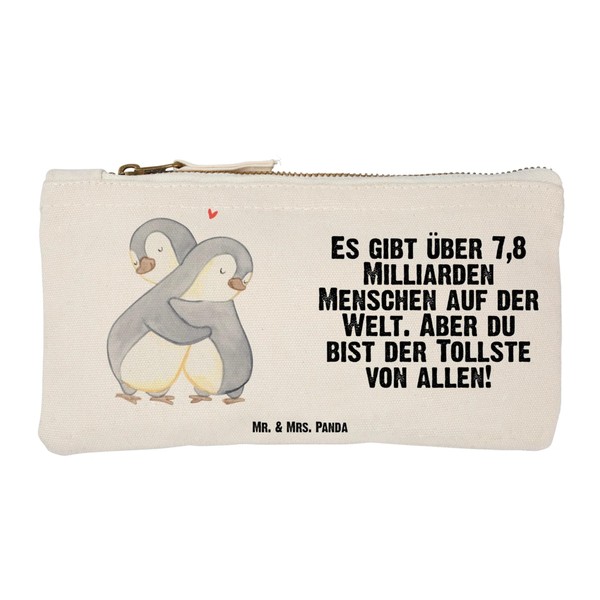 Mr. & Mrs. Panda Make Up Bag Penguins Cuddle, White,