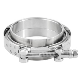 VehiMata 4.0 Exhaust Flange, 1PC V Band Clamp with Flange Male Female Stainless Steel