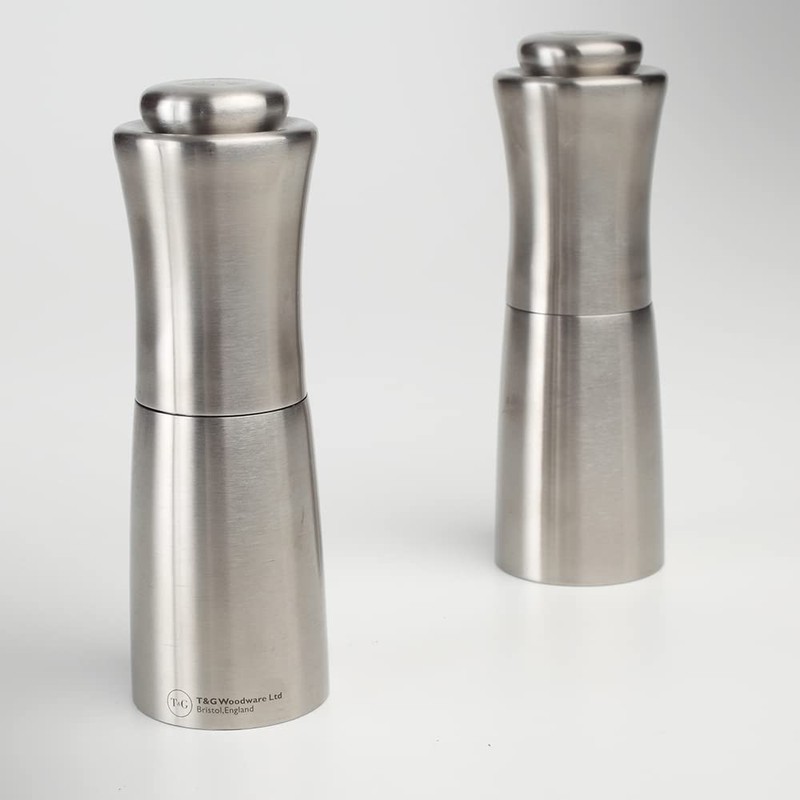 T&G CrushGrind Apollo Stainless Steel Salt Mill, 15 cm