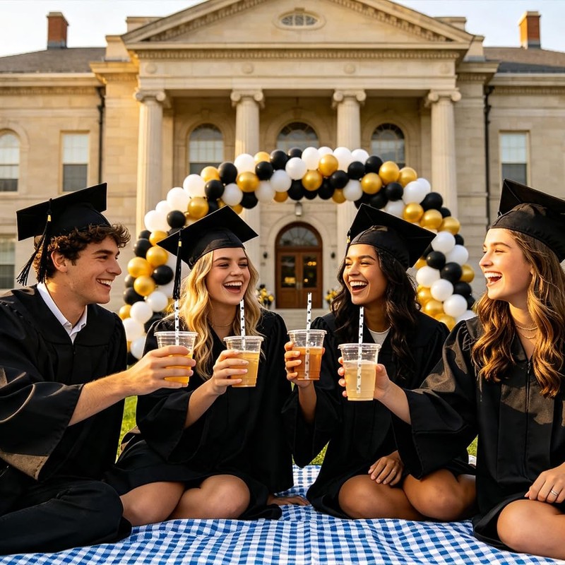 200PCS Black Polka Dot Paper Straws, Eco-Friendly Biodegradable Paper Drinking