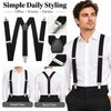 Black Y-Back Suspenders for Men and Women – Adjustable Polyester