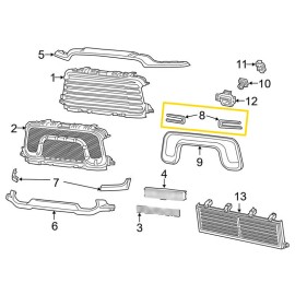 2x Chrome Front Grill Inserts Cover Trim Sticker Fits Ram 2500 3500 4500 2019-24