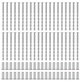 Riisoyu Pack of 40 Connection Screws Sleeves, M4 Sleeve Screws Connection Screws with Connecting Sleeves Length Adjustable Door Handle Screws Tear-off Screw Metal Connection Sleeve Screws