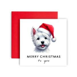 Huxters Dog Christmas Card – West Highld White Terrier - Merry Christmas to Dog Mum and Dog Dad – Christmas Card from the Dog to Friends Family First Christmas (West Highld White Terrier)