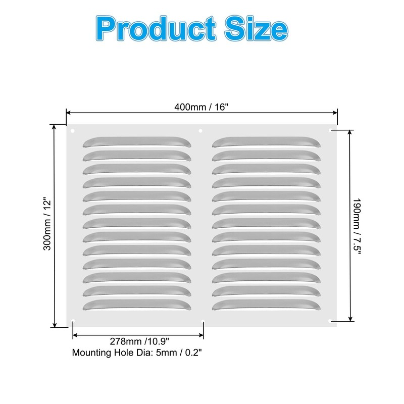 PATIKIL 16 x 12 Inch 304 Stainless Steel Vent Cover,