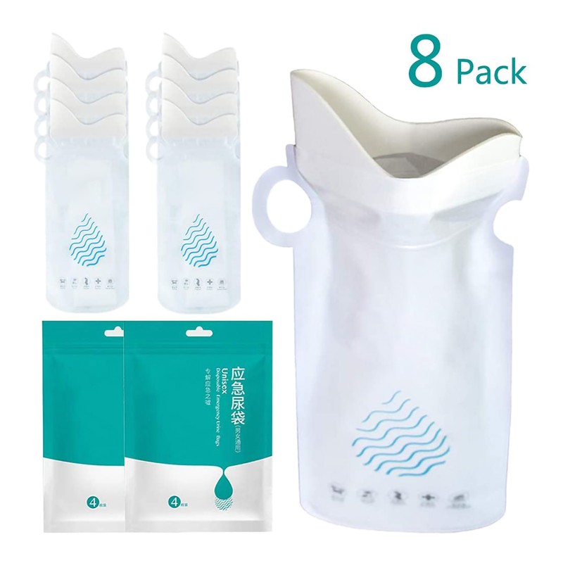 8 Pcs Disposable Urinal Bags Outdoor Pee Bags Unisex Urine