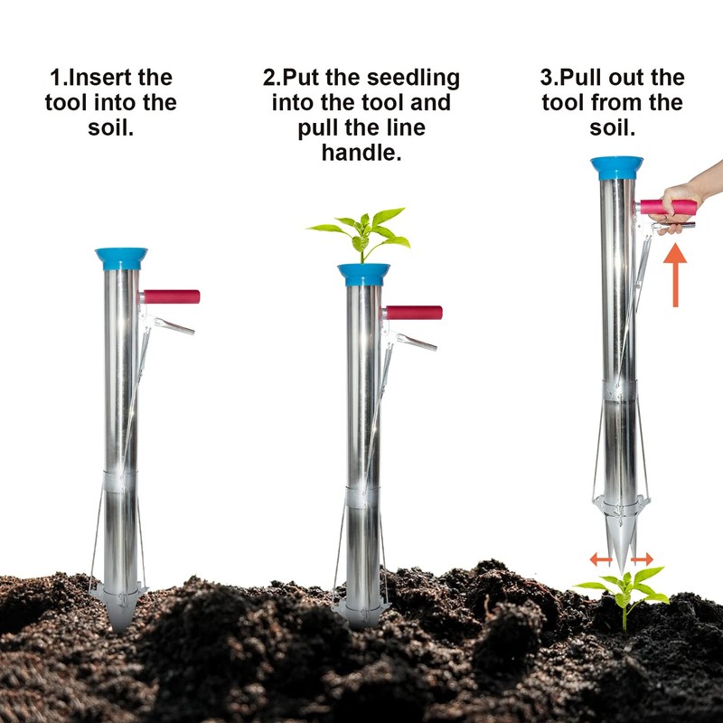 AIWFL Seedling Transplanter Long Handled Bulb Planter Tools Vegetable Young