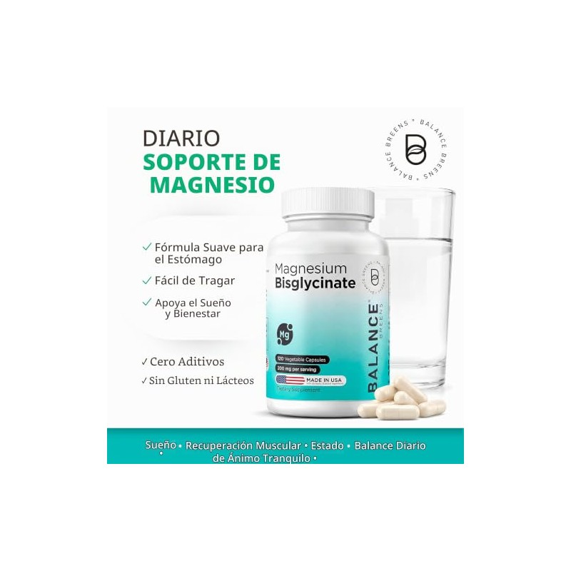 Balance Breens Bisglicinato de magnesio - 120 cápsulas vegetales