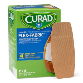 Curad Flex-Fabric Adhesive Bandages with Stretch to Conform to Wounds, 2 x 4 Inches, (50 Count)