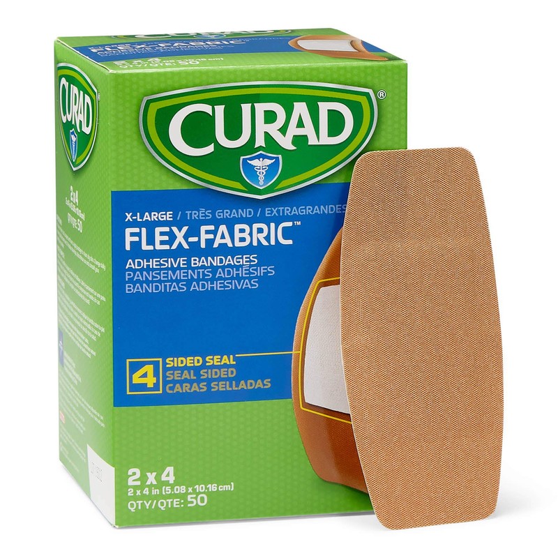 Curad Flex-Fabric Adhesive Bandages with Stretch to Conform to Wounds,