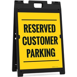 Reserved Customer Parking Sidewalk Sign Kit, 18x24 Inches, With A Frame Stand, Made in USA