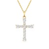 S.Leaf Gold Cross Necklace for Women Sterling Silver Birthstone Friendship