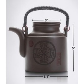 Yixing Zisha Purple Clay Purple Sand Tea Pot, Zi Sha Teapot, 5" H