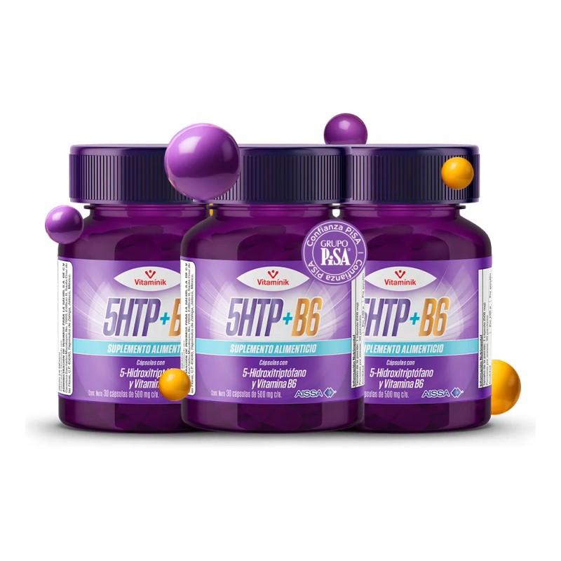 5 Htp + Vitamina B6 Vitamínik 3 Pack Con 90