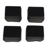 20 Pcs Chair Leg Floor Protector Rectangular Transparent Black Felt