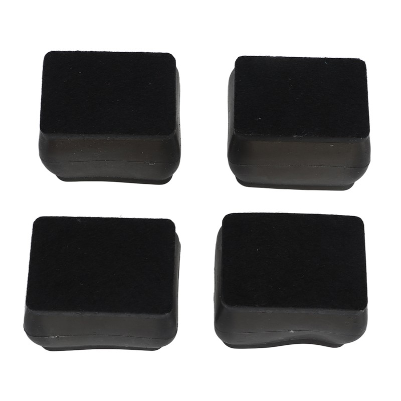 20 Pcs Chair Leg Floor Protector Rectangular Transparent Black Felt