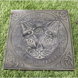 Pack Of 3 Wicca Mystic Black Cat Sees Tells Fortune Teller Resin Stepping Stones