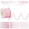 MEEDEE Pink Ribbon 1/4 Inch Lux Double Faced Satin 100