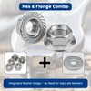ZIUZI 50 Pcs Serrated Flange Hex Nuts Kit, 1/4-20, 5/16-18,