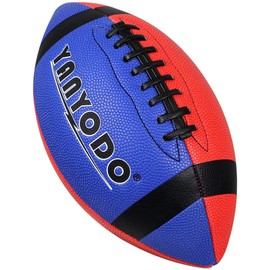 YANYODO 6 Pack Football Size 6 Junior Sized Ball with Textured Grip for Kids Youth Practice, Match and Scrimmage Play Indoors & Outdoors All Weather Use with Pump(Gray&Orange)