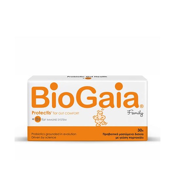 BioGaia ProTectis Family For Gut Comfort +D3 30 Chewable Tabs