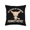 Fennec Fox Quotes Outfoxed by Cuteness Fennectastic Fennec Throw Pillow,