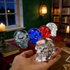 QIANCHANG 2.5" Red Crystal Skull Figurines for Halloween/Day of the