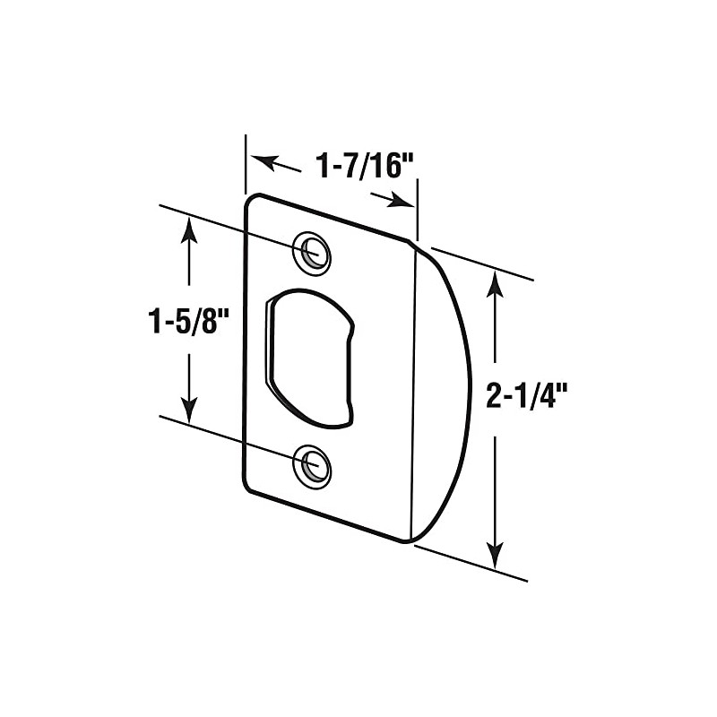 Prime-Line E 2793 Latch Strike Plate, Matte Black Finish (2