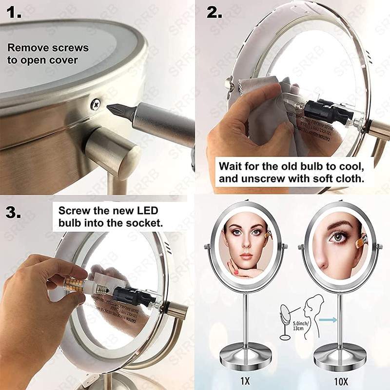 LED Bulbs 3 Pack Makeup Mirror Bulb Replacement for Cosmetic