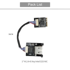 Intel i225-V Gigabit 2.5G Ethernet Server NIC Card - 30CM - M.2 Interface for Enhanced Network Speeds,Support youyeetoo X1 X86 SBC