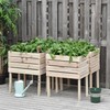 espidoo Wooden Multi-Tier Planter Box: Rustic 4-Piece Elevated Garden Bed