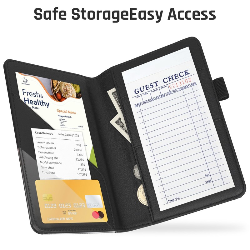 RSAquar Premium Server Book with Kickstand & Hand Strap –