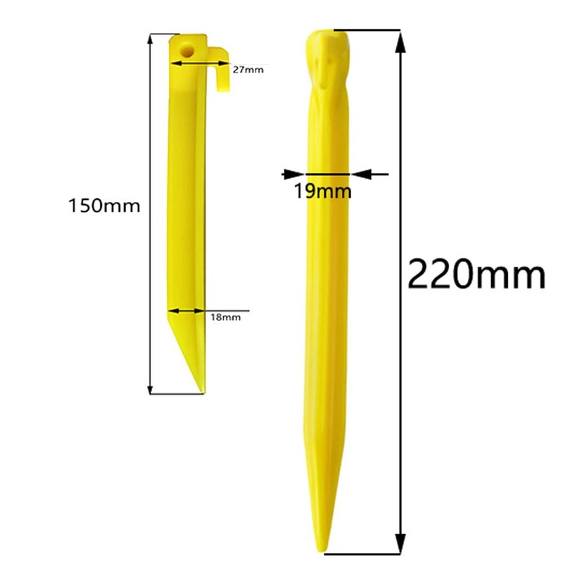 24 x Plastic Tent Pegs 220mm + 12 Pieces 150mm