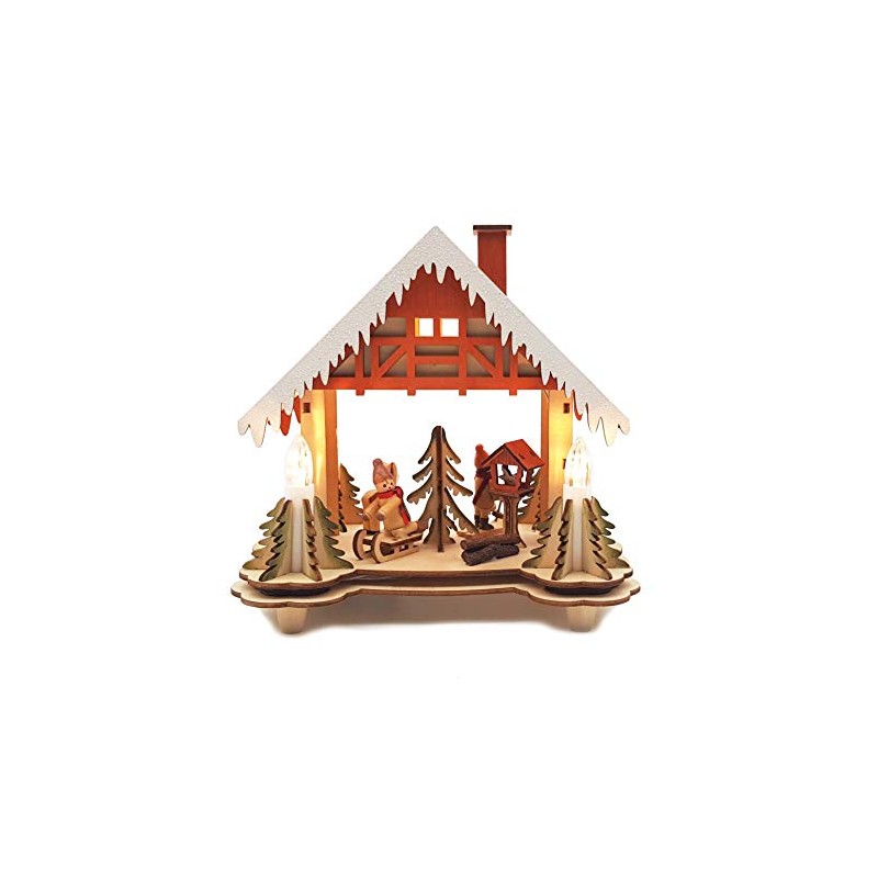 LED Christmas House Wooden Feeder Original Wichtelstube Collection Christmas Decoration