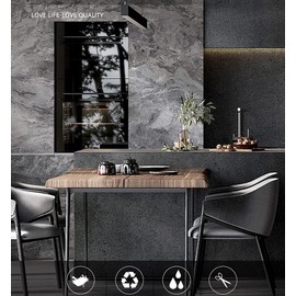 Grey Wallpaper Peel and Stick Countertops Marble Countertop Contact Paper Decorative Matte Waterproof Heat-Resistant Kitchen Wallpaper 15.7"×196" Marble Wall Paper for Bathroom Bedroom Dining Table