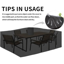 Brit Voyager Garden Furniture Covers, Heavy Duty 420D Oxford Fabric Outdoor Table Cover, Rattan Patio Furniture Cover Waterproof, Anti-UV (160*160*71 cm)