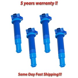 MaxBene Auto Parts Ignition Complete Blue Color Coil 4PCS for 06-11 Hyundai Accent/ Kia Rio, UF499H