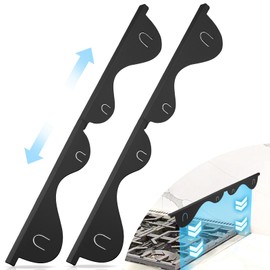 Stove Gap Covers, 2Pcs Stainless Steel Stove Guard, Adjustable Stove Gap Filler for Kitchen Counter Side Gap, 13.8" to 27.5" - Black