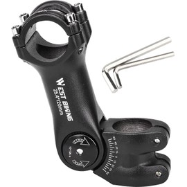 BEAUGIREW Bike Stem 25.4mm 120mm Adjustable 0-60 Degree Bicycle Short Handlebar Stem Riser Mountain Bike Stem with Hex Wrench for Bicycle Road Bike MTB BMX Cycling