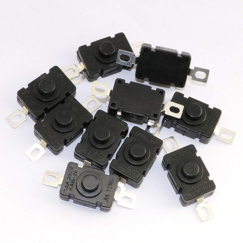 RuiLing 10pcs Self-Lock Push Button Switch KAN-28 for Flashlight SMD
