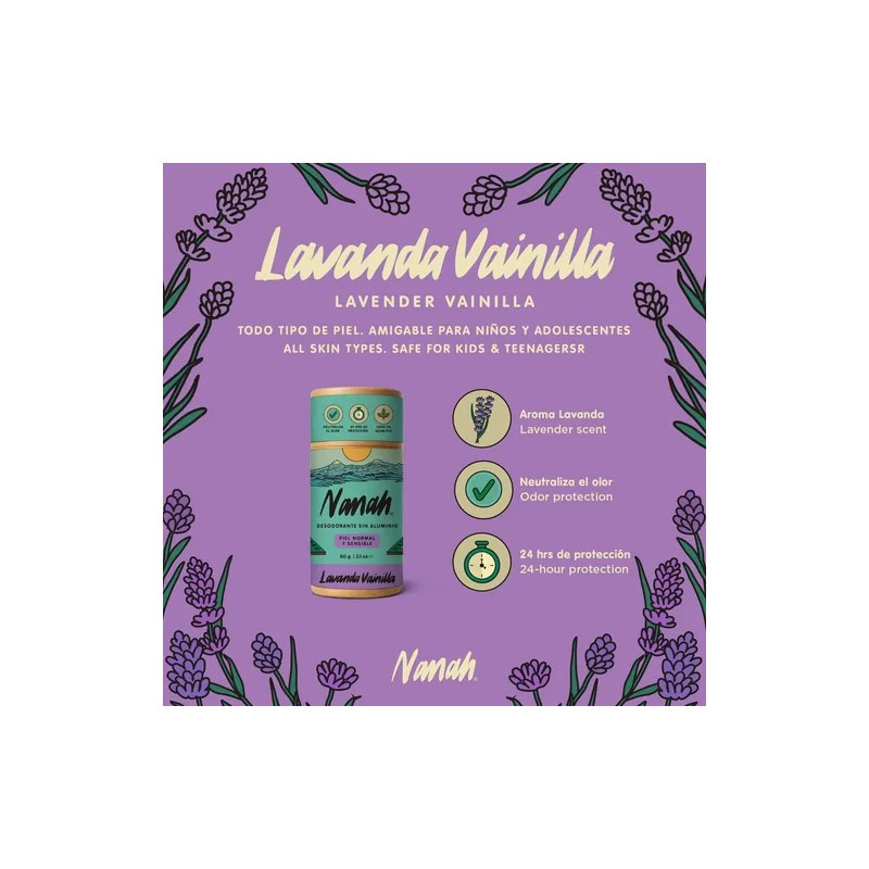 Nanah Desodorante Natural De Lavanda Vainilla En Barra