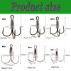 4 Pcs Snagging Hooks Snagging Weighted Treble Hooks （6/0, 8/0,