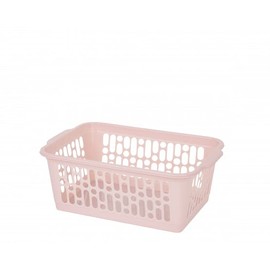 6-Pack Plastic Handy Basket - Blush Pink | Classroom Storage Baskets for Shelves | Clothes Storage Boxes, Plastic Storage Basket | Small Bathroom Baskets for Storage | Pastel Colour Desktop Organiser