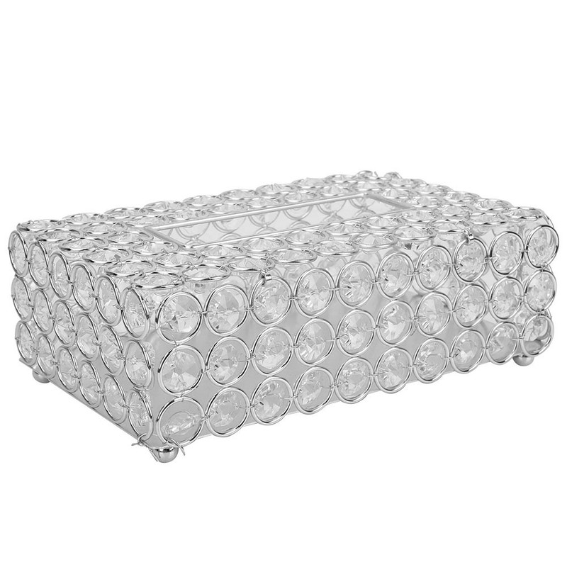 Rectangular Artificial Crystal Tissue Box Cover Tissue Paper Storage Holder