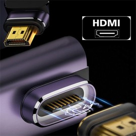 cablecc 90 Degree Right Angle Vertical Magnetic 8K Type A HDMI 2.1 Male to Female Straight Video Adapter for Laptop HDTV